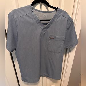 FIGS Mens Heather blue denim top- Medium